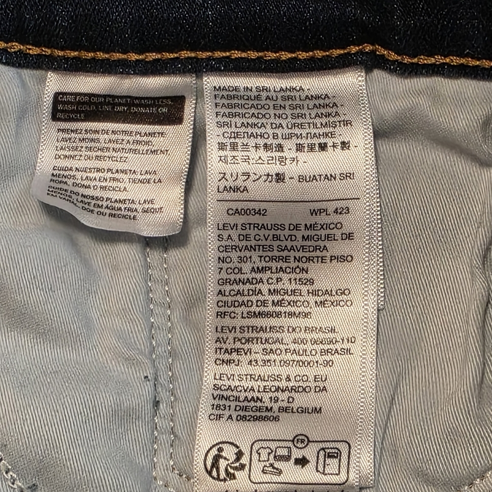 Levi's Women's 311 Shaping Skinny Jeans Soft Stretch Dark Blue Distressed 31X30 - Picture 5 of 16